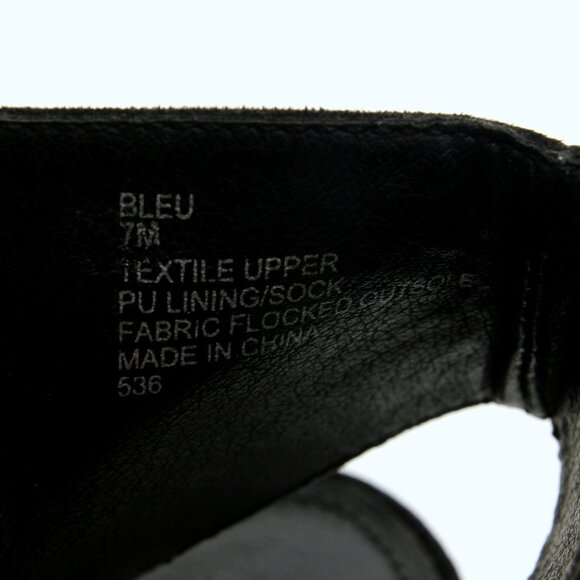 Steve Madden Bleu Textile Lace Up Side Zip Heeled Sandals Black Women Size 7 - Picture 12 of 12